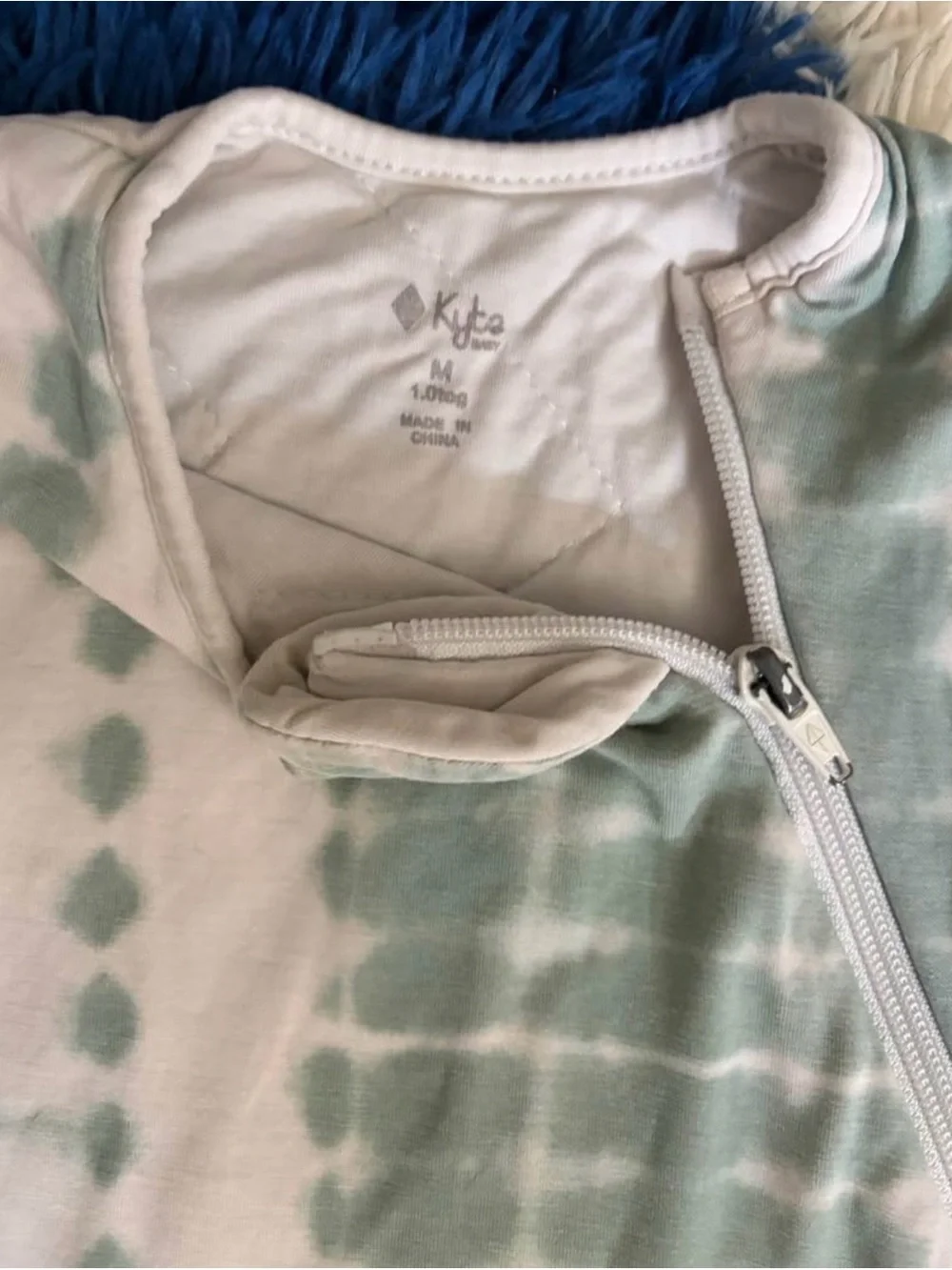 Kyte BABY Mint Sage Tie-Dye Zip Footie